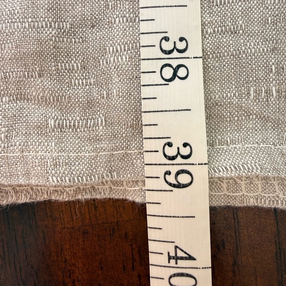 Lina Tomei Linen Dress Made in Italy XL White Tan Resort Wear Travel Coastal - Picture 7 of 8